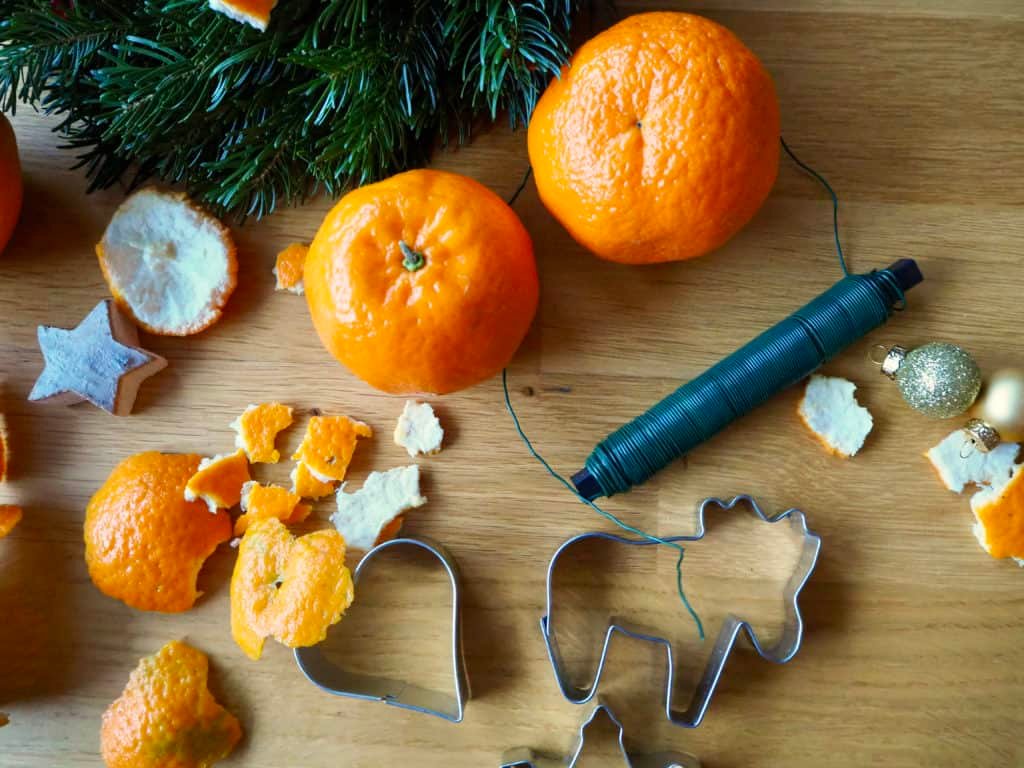 Material für Orangenschalen-Weihnachtsschmuck
